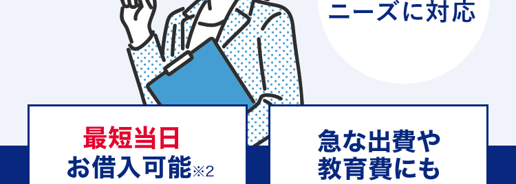 銀行ならではの信頼感
みずほ銀行
カードローン
ご利用限度額
10万円~800万円
*1
MIZUHO
MIZING
Mizuho IC Cash Card
カード
123-123456-00
最短当日
お借入可能 ※2
幅広い
ニーズに対応
急な出費や
教育費にも
きめ細やかなサポートで
安心のお借入体験を
ご利用開始までたったの4ステップ
お申し込み
必要書類の
アップロード
審査結果の
ご確認・最終申込
ご利用
開始
※1 ご利用限度額は所定の審査により決定いたします。
※2 みずほ銀行の普通預金口座をお持ちの方に限ります。
お借り入れにはお申し込み審査が必要です。